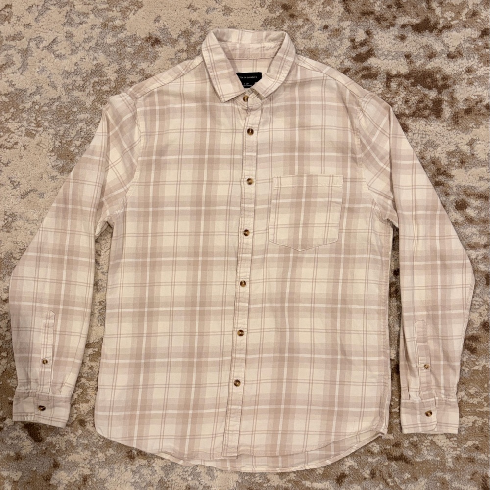 Cotton On Light Brown Plaid Men's Shirt